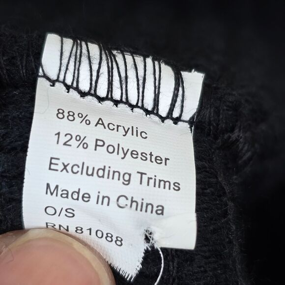 💜Black Sequined Beanie Beret Cap One Size - Picture 10 of 10